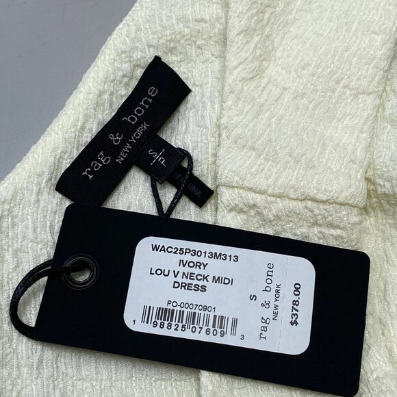 Rag & Bone Women’s Lou V-Neck Tank Midi Dress Size S Ivory - Picture 3 of 9